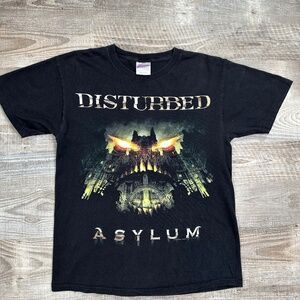 Disturbed Asylum 2010 Concert Shirt Mens Sz M Black Graphic Hanes